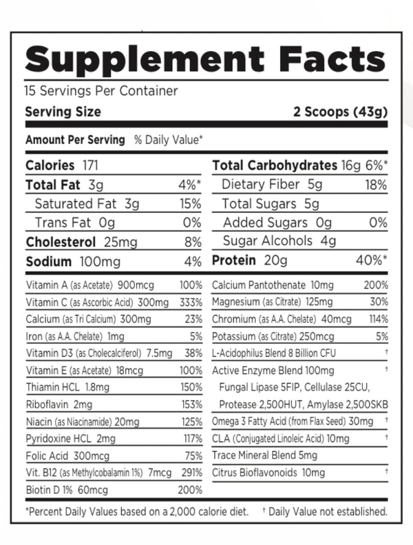 Vanilla Protein Powder with Digestive Support - Foxx Nutrition (30 Day Supply)